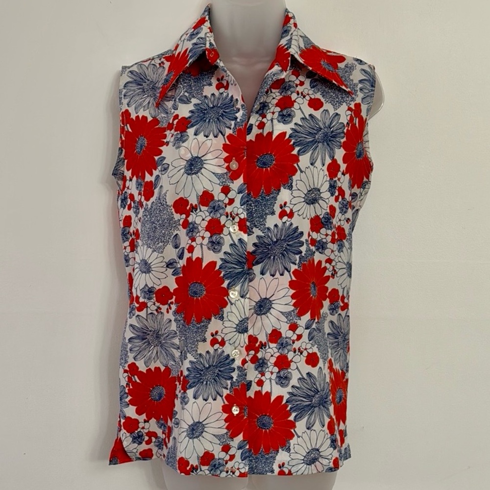 Vintage Floral Button Down Blouse - Picture 3 of 6
